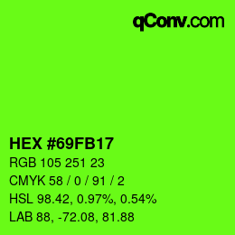 Color code: HEX #69FB17 | qconv.com