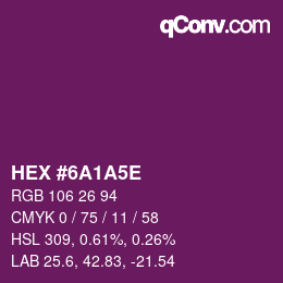 Color code: HEX #6A1A5E | qconv.com