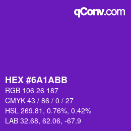 カラーコード: HEX #6A1ABB | qconv.com