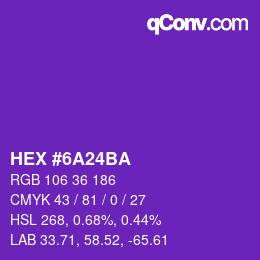 Code couleur: HEX #6A24BA | qconv.com