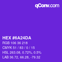Color code: HEX #6A24DA | qconv.com
