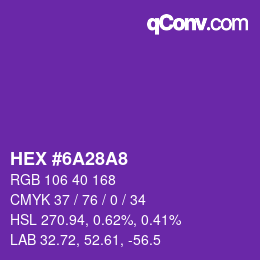 Color code: HEX #6A28A8 | qconv.com