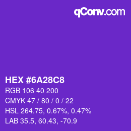 Color code: HEX #6A28C8 | qconv.com