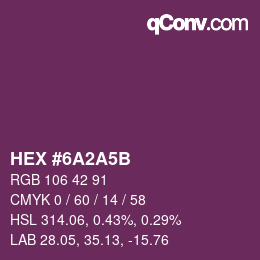 Color code: HEX #6A2A5B | qconv.com