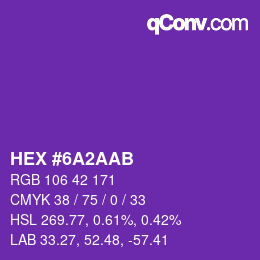 Color code: HEX #6A2AAB | qconv.com