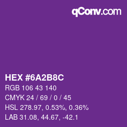 Farbcode: HEX #6A2B8C | qconv.com