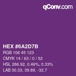 Color code: HEX #6A2D7B | qconv.com