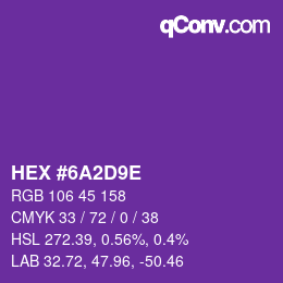 Color code: HEX #6A2D9E | qconv.com