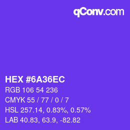 Color code: HEX #6A36EC | qconv.com