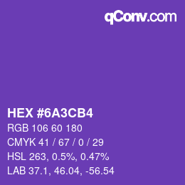 Color code: HEX #6A3CB4 | qconv.com
