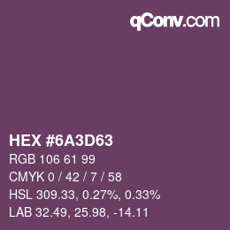 Color code: HEX #6A3D63 | qconv.com