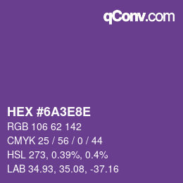 Farbcode: HEX #6A3E8E | qconv.com