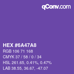 Color code: HEX #6A47A8 | qconv.com