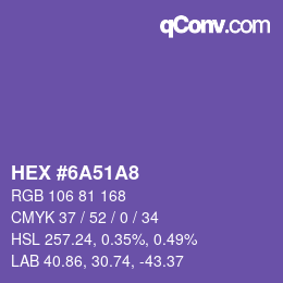 カラーコード: HEX #6A51A8 | qconv.com
