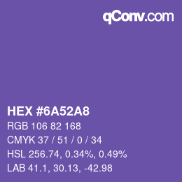 Color code: HEX #6A52A8 | qconv.com