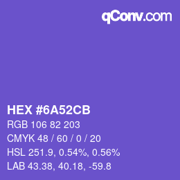 Código de color: HEX #6A52CB | qconv.com