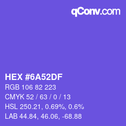 Color code: HEX #6A52DF | qconv.com