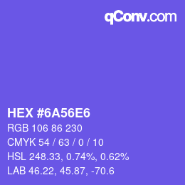 Color code: HEX #6A56E6 | qconv.com