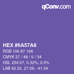 Color code: HEX #6A57A8 | qconv.com