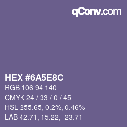 Color code: HEX #6A5E8C | qconv.com