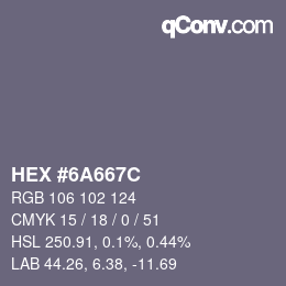 Color code: HEX #6A667C | qconv.com