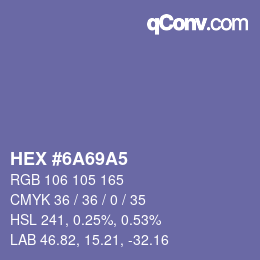 Color code: HEX #6A69A5 | qconv.com