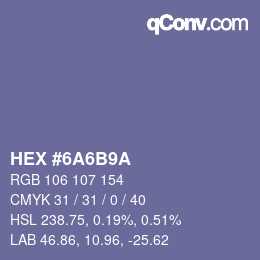Color code: HEX #6A6B9A | qconv.com