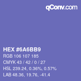 Farbcode: HEX #6A6BB9 | qconv.com