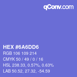 Color code: HEX #6A6DD6 | qconv.com