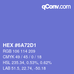 Color code: HEX #6A72D1 | qconv.com