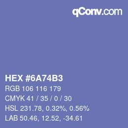 カラーコード: HEX #6A74B3 | qconv.com
