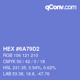 Color code: HEX #6A79D2 | qconv.com
