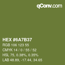 颜色代码: HEX #6A7B37 | qconv.com