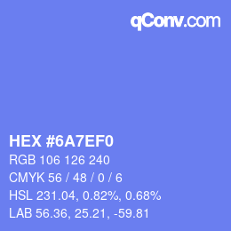 カラーコード: HEX #6A7EF0 | qconv.com