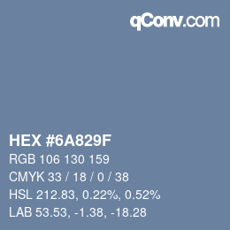 Color code: HEX #6A829F | qconv.com