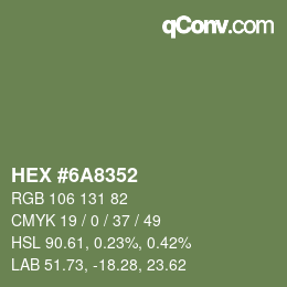 Color code: HEX #6A8352 | qconv.com