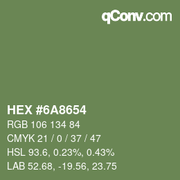 Color code: HEX #6A8654 | qconv.com