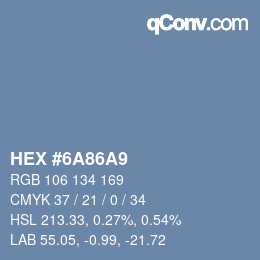 Color code: HEX #6A86A9 | qconv.com