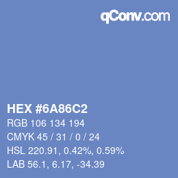 Color code: HEX #6A86C2 | qconv.com