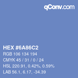 Color code: HEX #6A86C2 | qconv.com