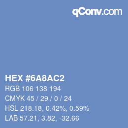 Código de color: HEX #6A8AC2 | qconv.com