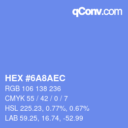 Color code: HEX #6A8AEC | qconv.com