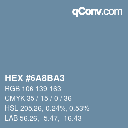 Color code: HEX #6A8BA3 | qconv.com