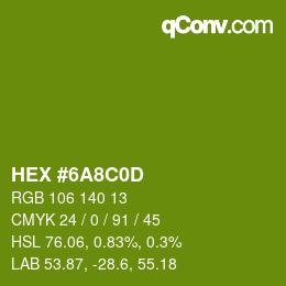 Color code: HEX #6A8C0D | qconv.com