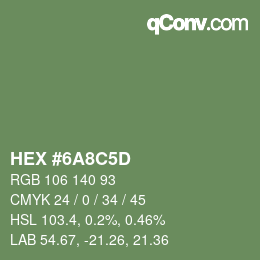 Código de color: HEX #6A8C5D | qconv.com