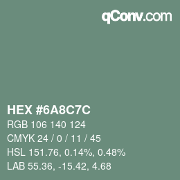 Color code: HEX #6A8C7C | qconv.com