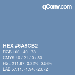 Color code: HEX #6A8CB2 | qconv.com