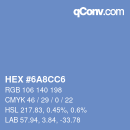 Color code: HEX #6A8CC6 | qconv.com