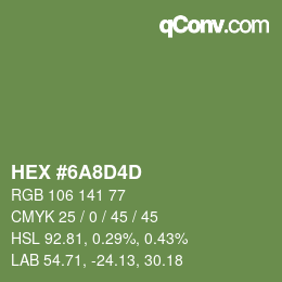 Color code: HEX #6A8D4D | qconv.com
