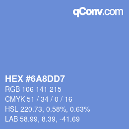 Color code: HEX #6A8DD7 | qconv.com